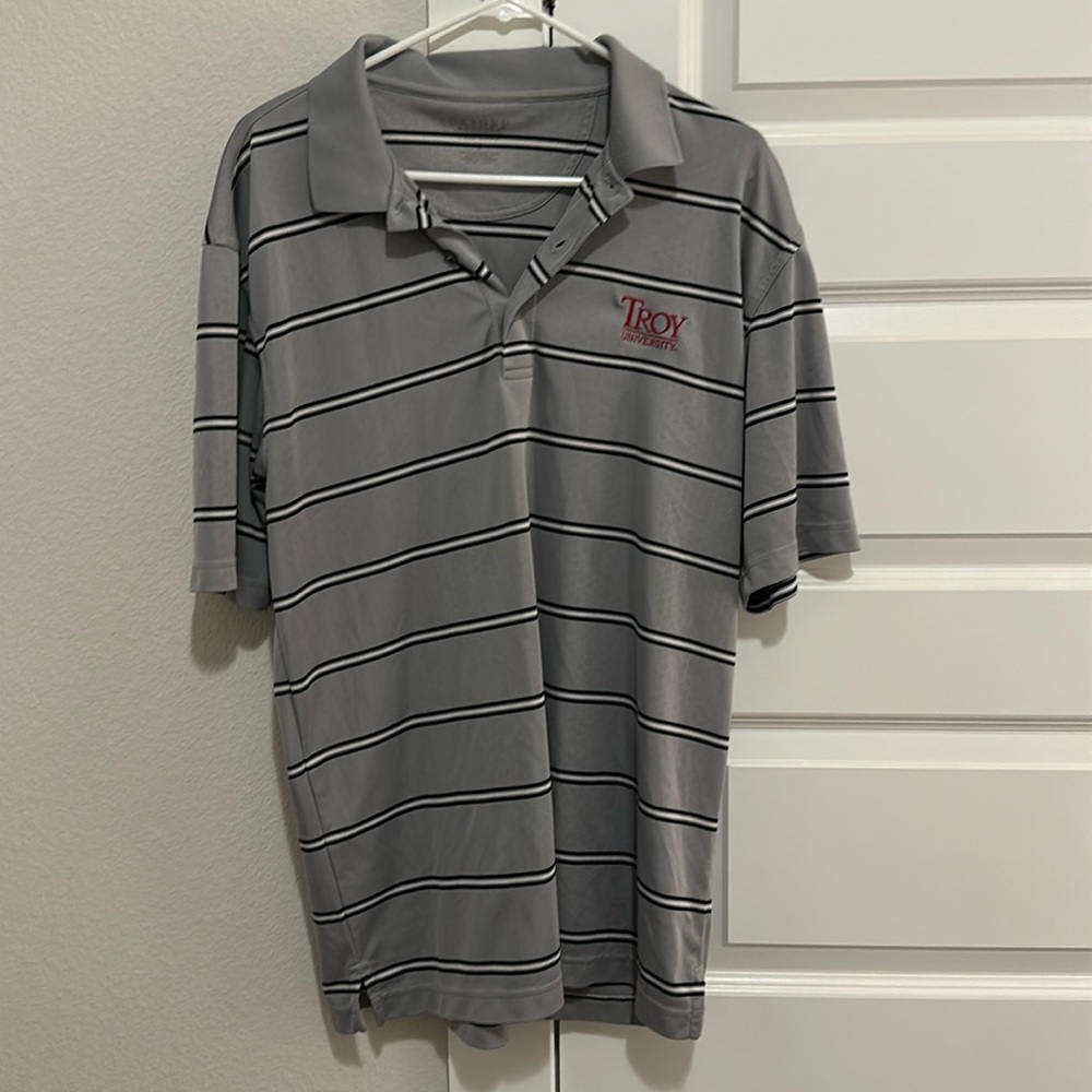 Men’s Stripe Troy University Polo
